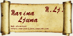 Marina Ljuna vizit kartica
